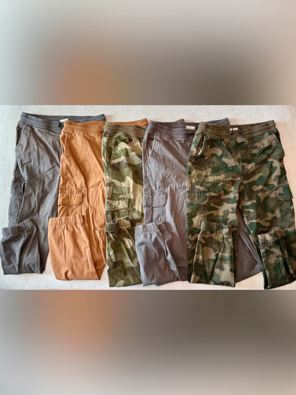 Kids Cargo Jogger Pants - Camo, Gray, Rust 18/20 Sonoma